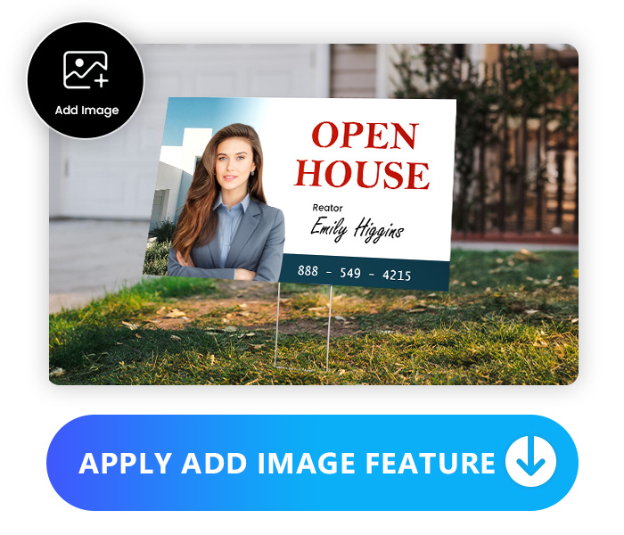 a yard sign created with PhotoDirector being set up at the yard 